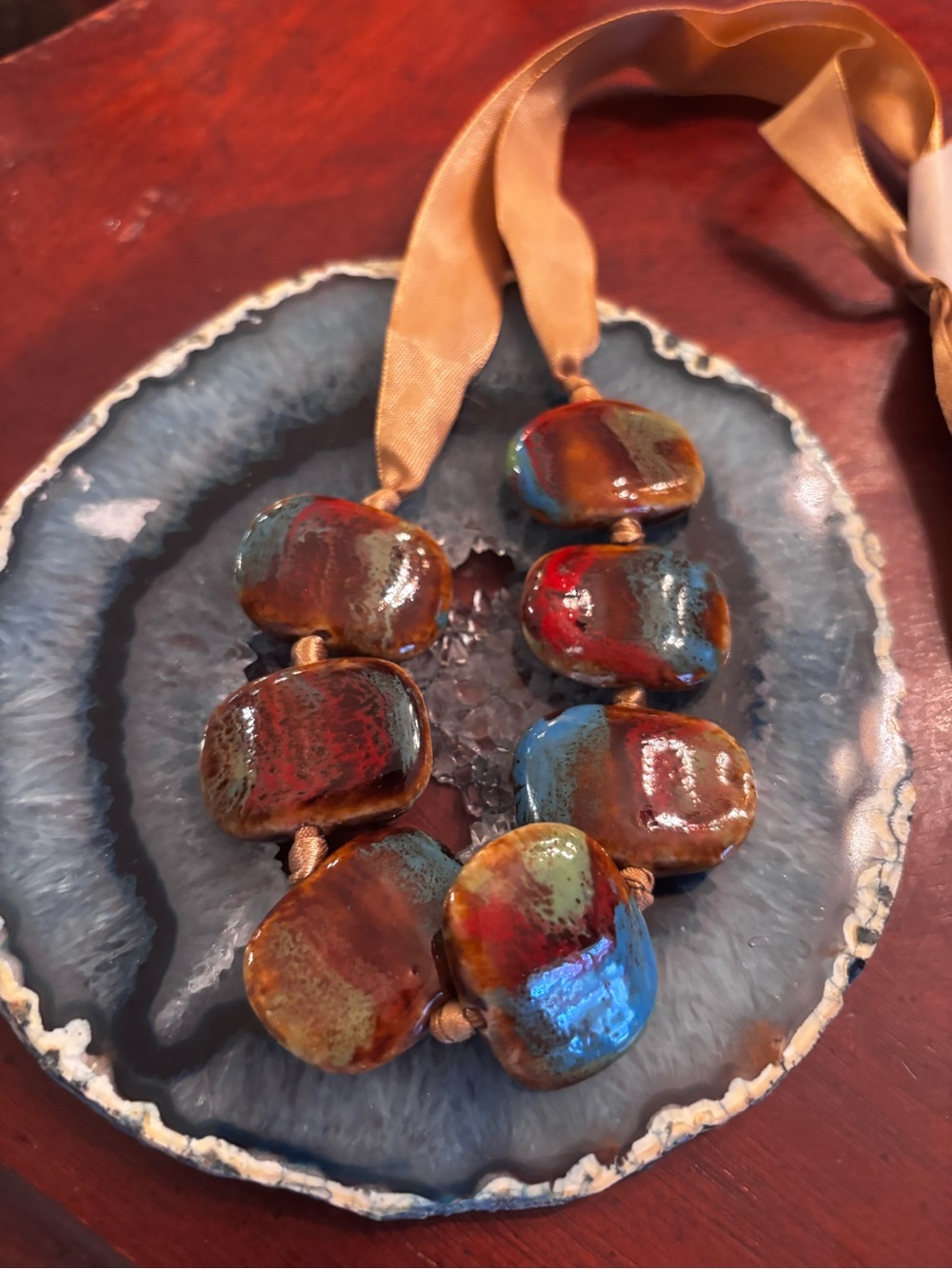 Handcrafted Multicolor Ceramic Statement Necklace